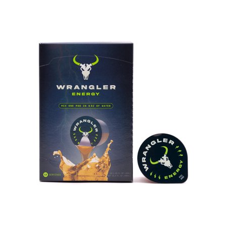 Wrangler Energy Drink Single Serve Liquid Pods by Java House, Peel and Pour, Energy, 12 Count