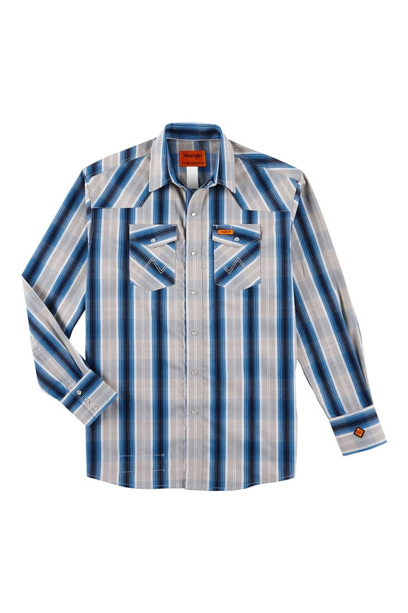 FR Western Snap Shirt Tan/Blue, 3XB