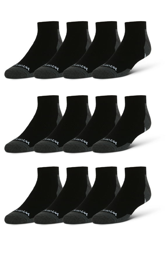 Essential Cool Comfort Low Cut Full-Cushion Ankle Socks for Men, 6-12, Black, 12-Pack