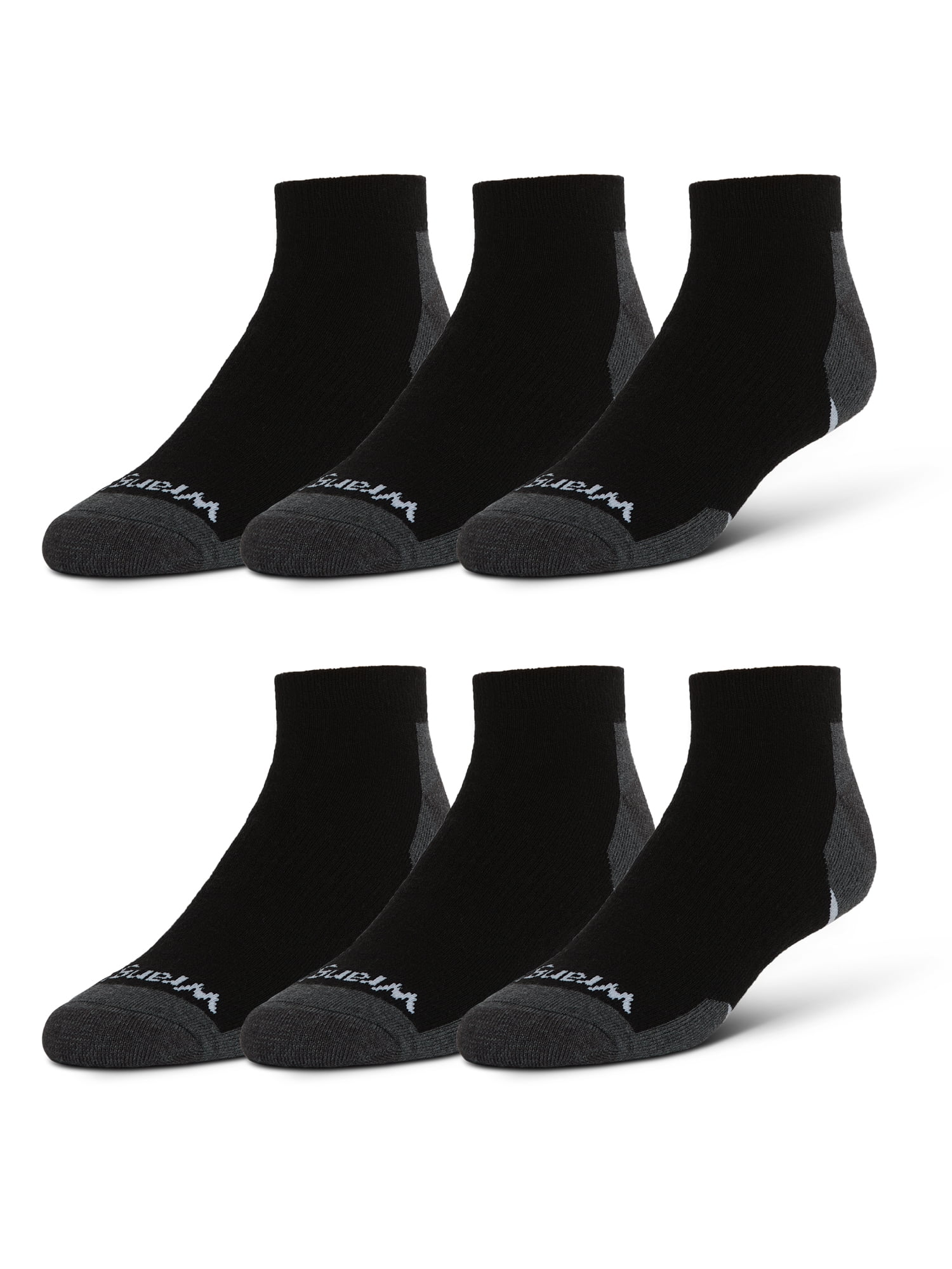 Wrangler Essential Cool Comfort Low Cut Socks, Full-Cushion Ankle Socks for Men, 6-12, Black, 6-Pack