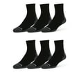 thumbnail image 1 of Wrangler Essential Cool Comfort Men’s Quarter Socks, Full-Cushion Crew Socks, 6-12, Black, 6-Pack, 1 of 8