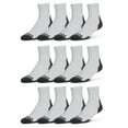 thumbnail image 1 of Wrangler Essential Cool Comfort Men’s Quarter Socks, Full-Cushion Crew Socks, 6-12, White, 12-Pack, 1 of 8