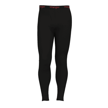 Wrangler Premium Men's Active Stretch Base Layer Thermal Pants, M, Black
