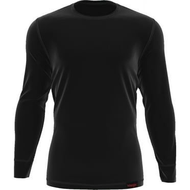 Wrangler Premium Men's Active Stretch Base Layer Top, Thermal Long Sleeve Shirt, M, Black