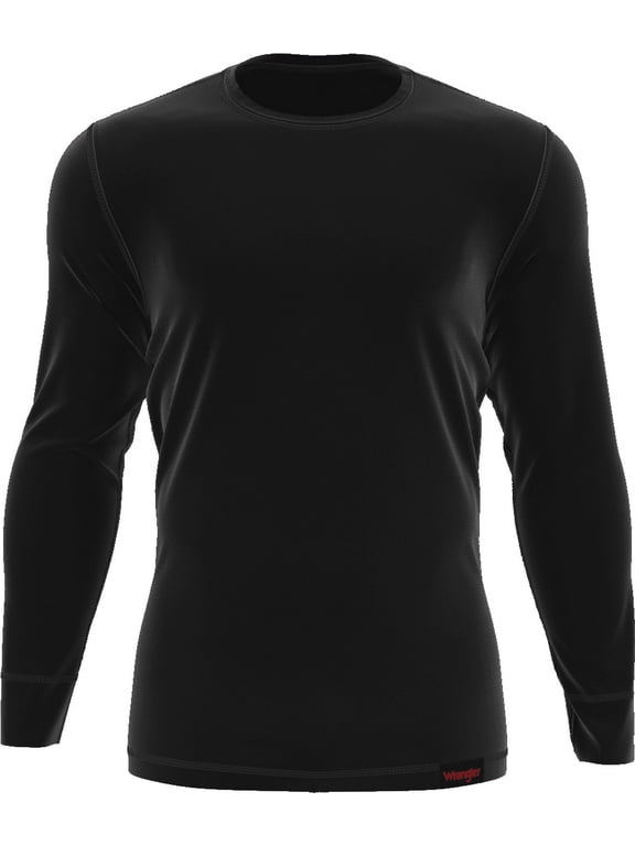 Premium Men's Active Stretch Base Layer Top, Thermal Long Sleeve Shirt, M, Black