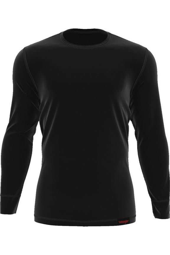 Premium Men's Active Stretch Base Layer Top, Thermal Long Sleeve Shirt, M, Black