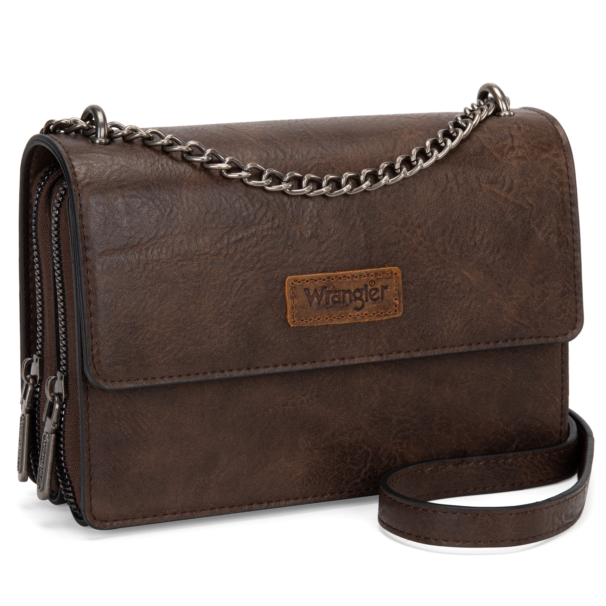 Wrangler Flap CrossBody Purse for Women Small Shoulder Bag with Chain