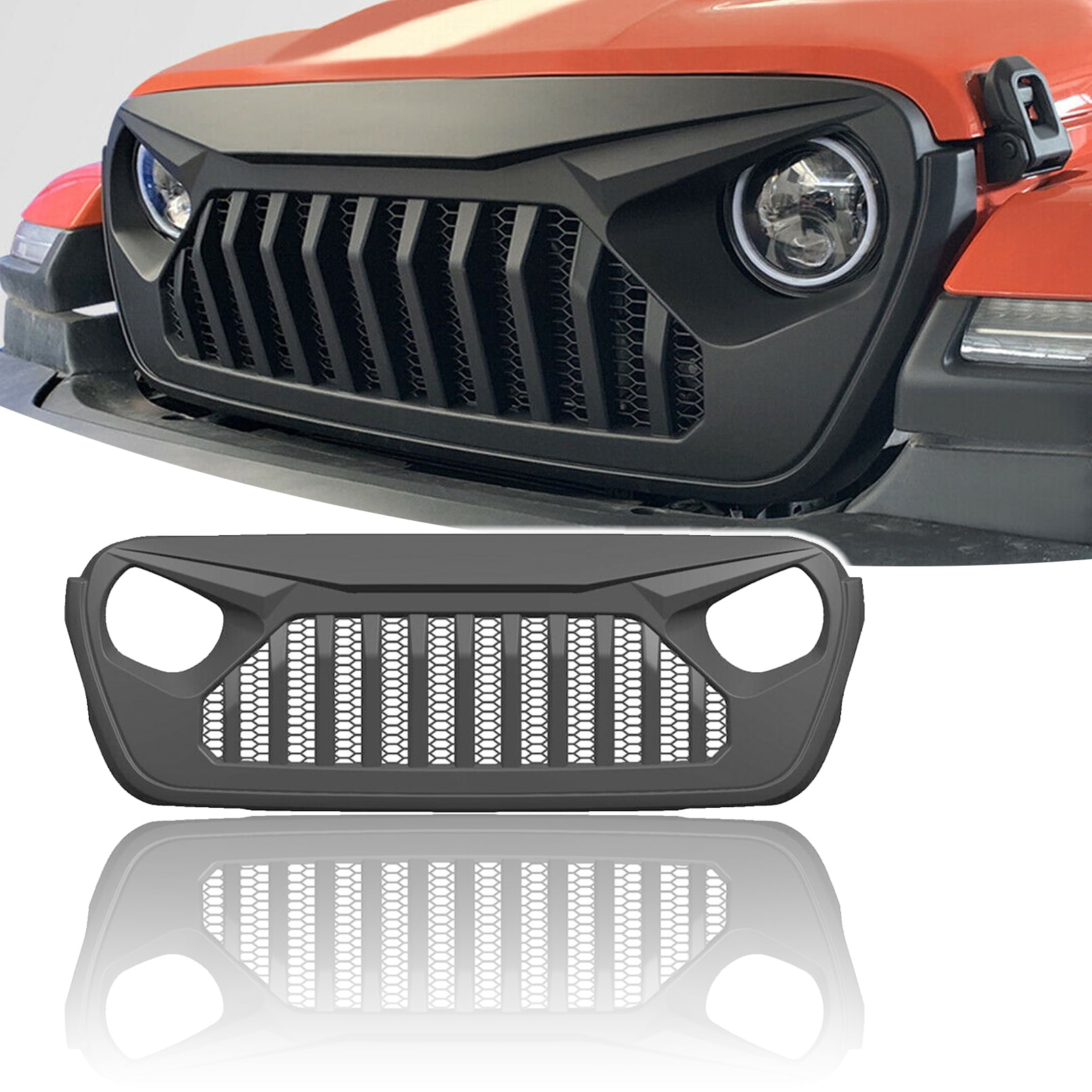 Front Bumper Trim Covers For Jeep Wrangler JL/JLU/Gladiator JT 2018-2023 - Carbon Fiber Style ABS Covers (2-Piece)