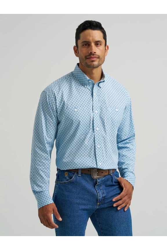 George Strait Blue Multi Print - Mens Shirt  - 112368232