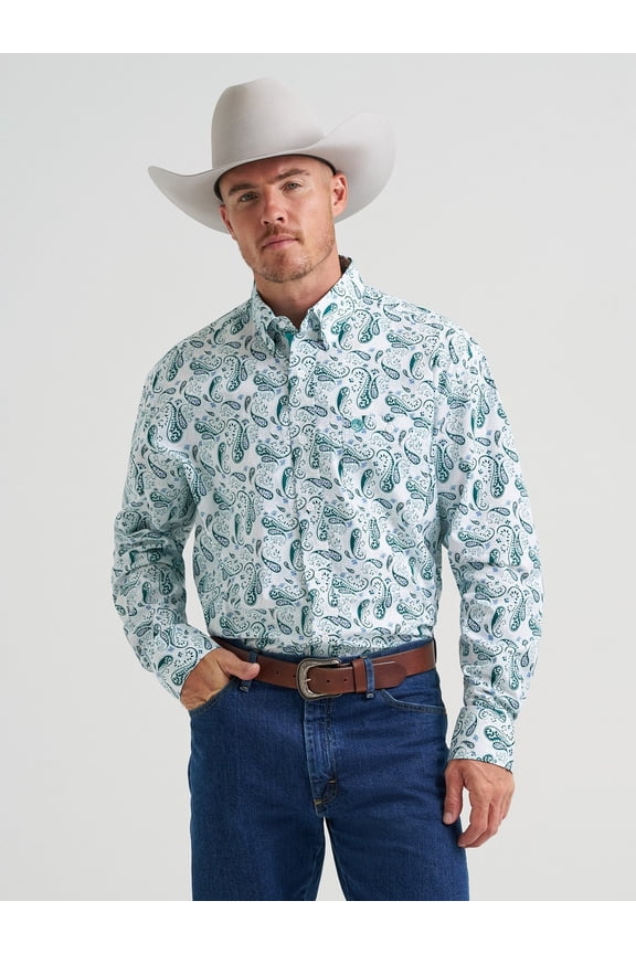 George Strait Paisley Teal - Mens Shirt  - 112374541