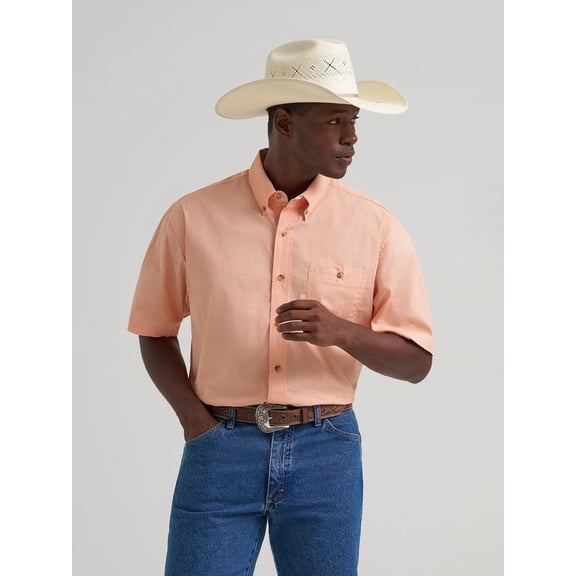 Wrangler Mens George Strait Peach S/S Shirt