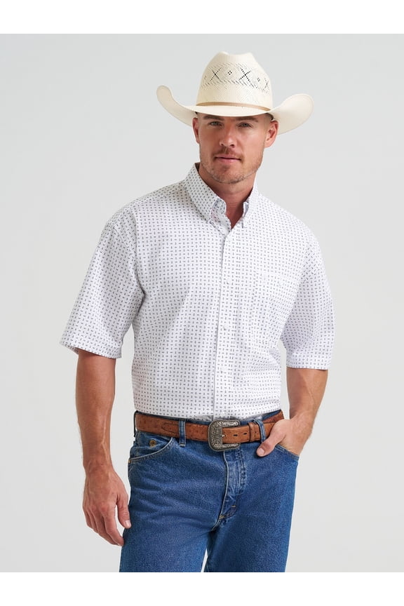 Mens George Strait White Print S/S Shirt
