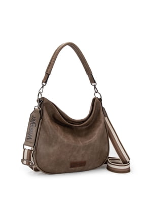 Wrangler Hobo Bags Large Crossbody Bags for Women Shoulder Purses with Striped Cotton Straps, Dark Khaki
