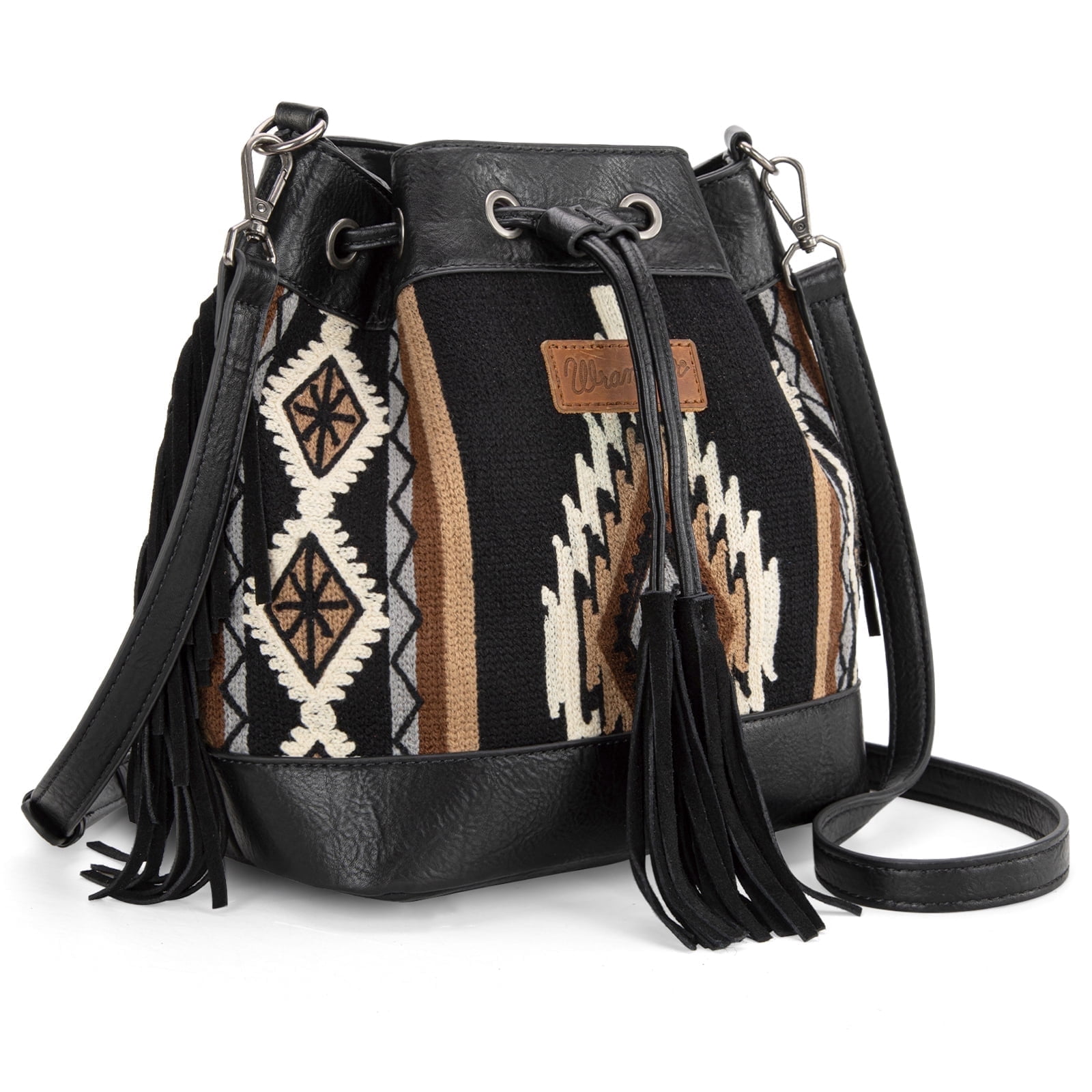 Wrangler Hobo Bags for Women Designer Bucket Purses Western Shoulder Handbags, Black
