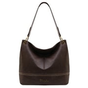 Wrangler Hobo Bags for Women Leather Tote Bag Shoulder Bag Top Handle Satchel Purses and Handbags, Solid Coffee