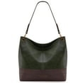 thumbnail image 1 of Wrangler Hobo Bags for Women Leather Tote Bag Shoulder Bag Top Handle Satchel Purses and Handbags, Two Tone Dark Green, 1 of 7