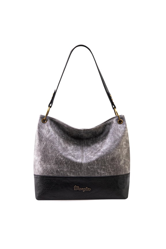 Wrangler Hobo Bags for Women Leather Tote Bag Shoulder Bag Top Handle Satchel Purses and Handbags, Two Tone Pewter