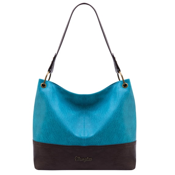 Wrangler Hobo Bags for Women Leather Tote Bag Shoulder Bag Top Handle Satchel Purses and Handbags, Two Tone Turquoise