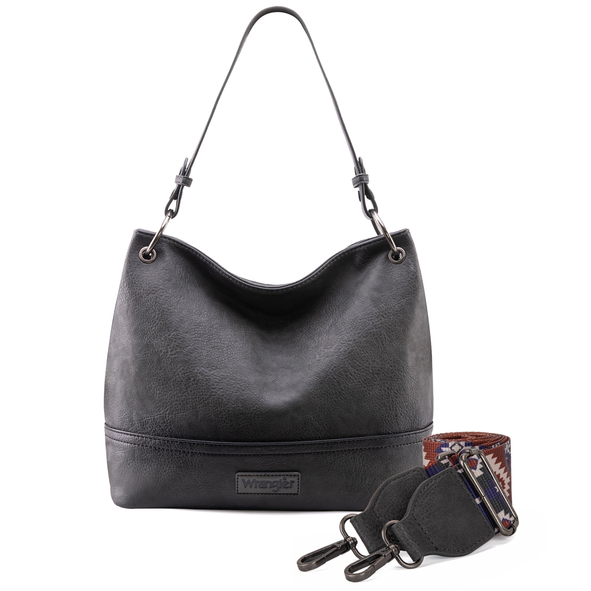 Wrangler Hobo Bags for Women Vegan Leather Top Handle Shoulder Purses and Handbags, Grey