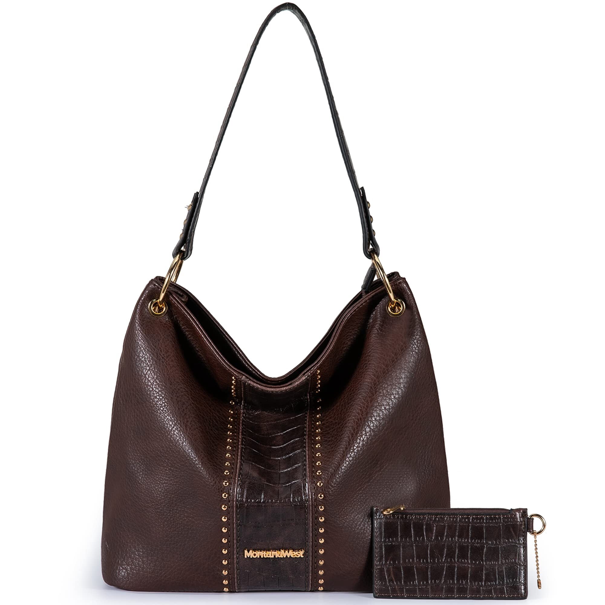 Montana West Purses for Women Hobo Shoulder Handbags with Zipper, Coffee