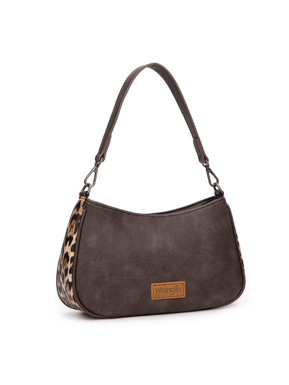 Wrangler Hobo Purse for Women Shoulder Purses Bag with Detachable Strap, Coffee