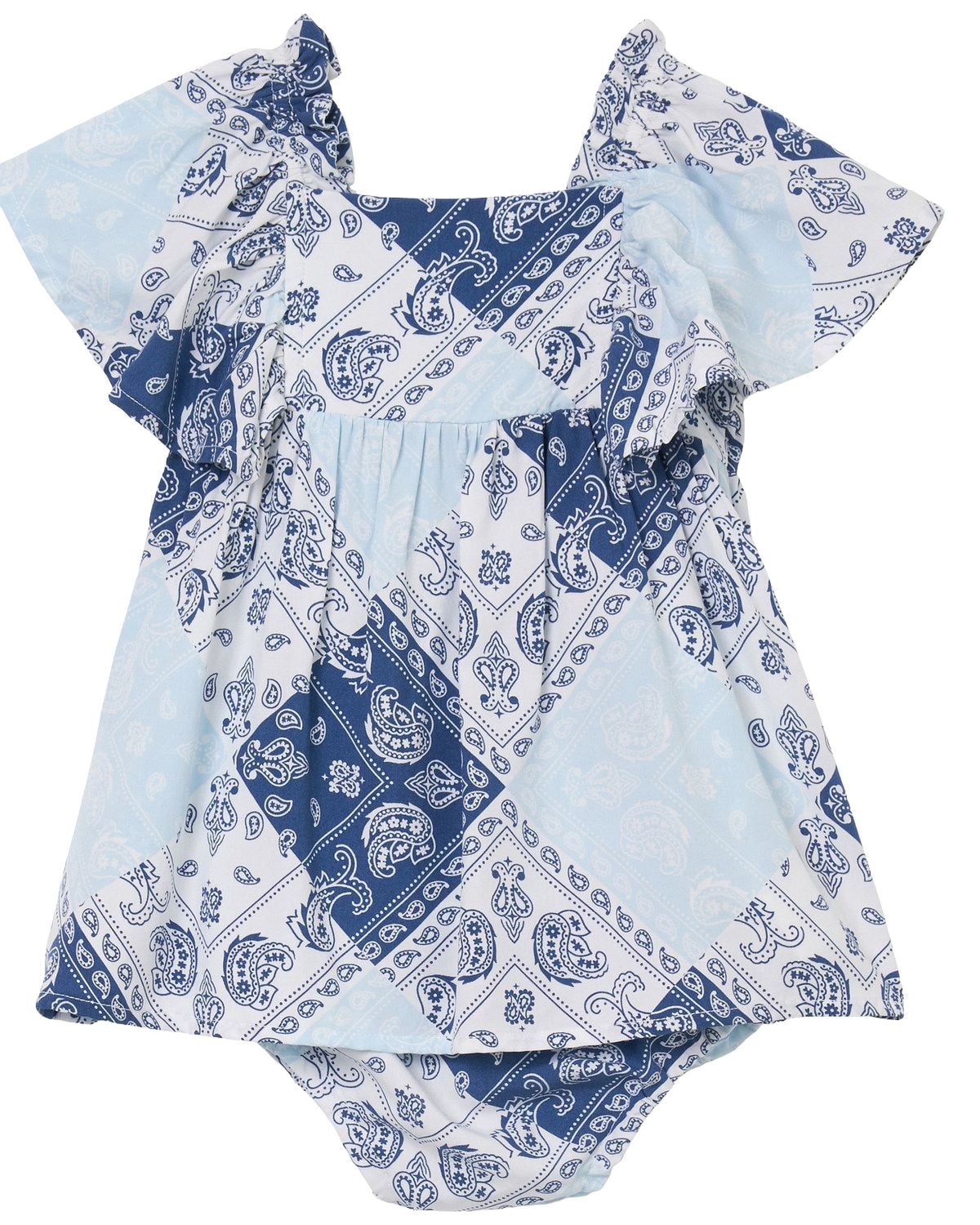 Wrangler Infant-Girls' Bandana Print Short Sleeve Dress Onesie Light