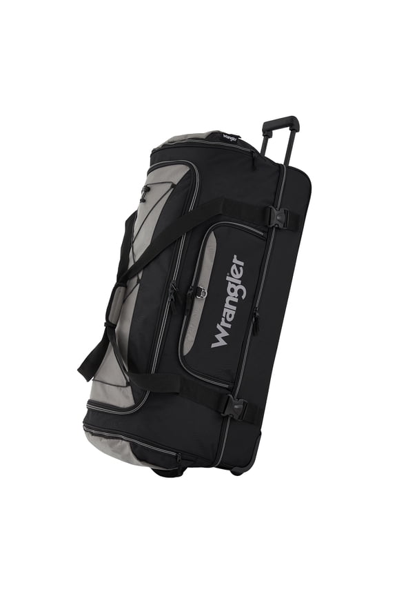 Jumbo 36" Drop-Bottom Rolling Duffel with Telescopic Handle - Black