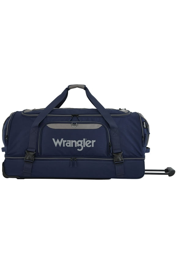 Jumbo 36" Drop-Bottom Rolling Duffel with Telescopic Handle - Navy