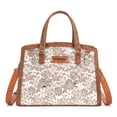 thumbnail image 1 of Wrangler Lace Tote Bag for Women, Medium Crossbody Top Handle Handbags Ladies Satchel Elegant Purse Charms for Wedding Gift, Brown, 1 of 7