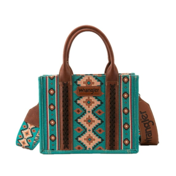 Wrangler Ladies Southwestern Small Dark Turquoise Crossbody Tote Bag WG2203-8120SDTQ