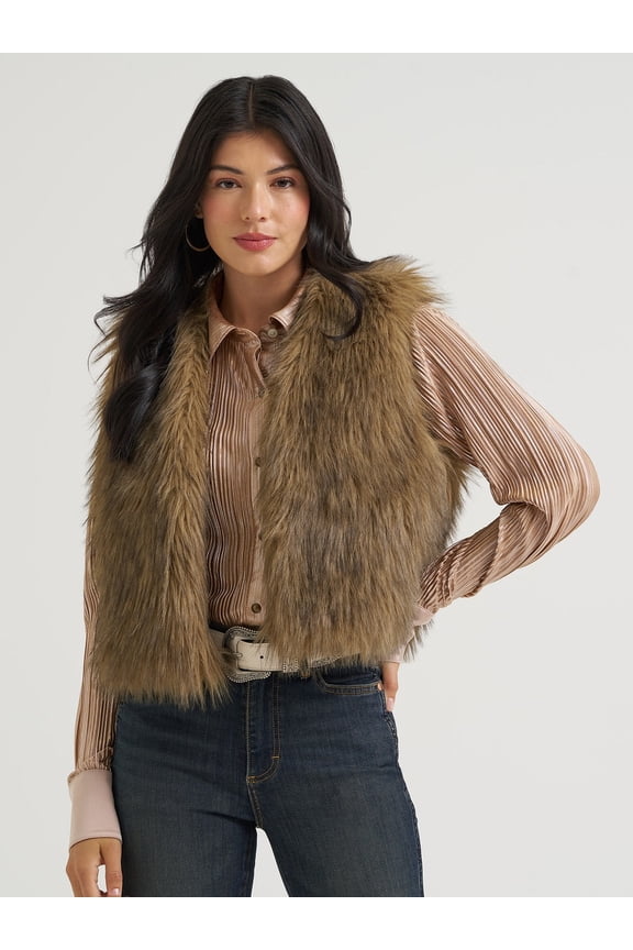 Womens Lainey Wilson Brown Fur Vest