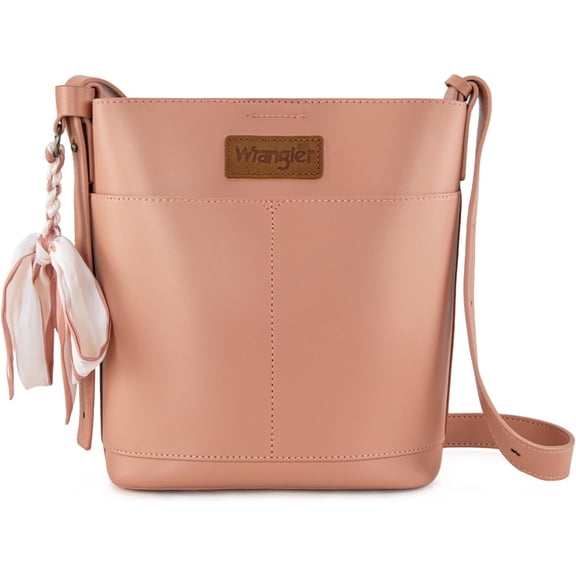 Wrangler Large Crossbody Bag for Women Vegan Leather CrossBody Purse Pink Gift