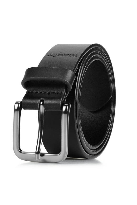 Leather Belts for Men Adult, Casual Everyday Men's Belts for Jeans & Khakis, Black, Size 36