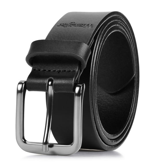 Wrangler Leather Belts for Men Adult, Casual Everyday Men's Belts for Jeans & Khakis, Black, Size 40