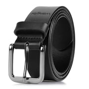 Leather Belts for Men Adult, Casual Everyday Men's Belts for Jeans & Khakis, Black, Size 40