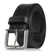 Leather Belts for Men Adult, Casual Everyday Men's Belts for Jeans & Khakis, Black, Size 40