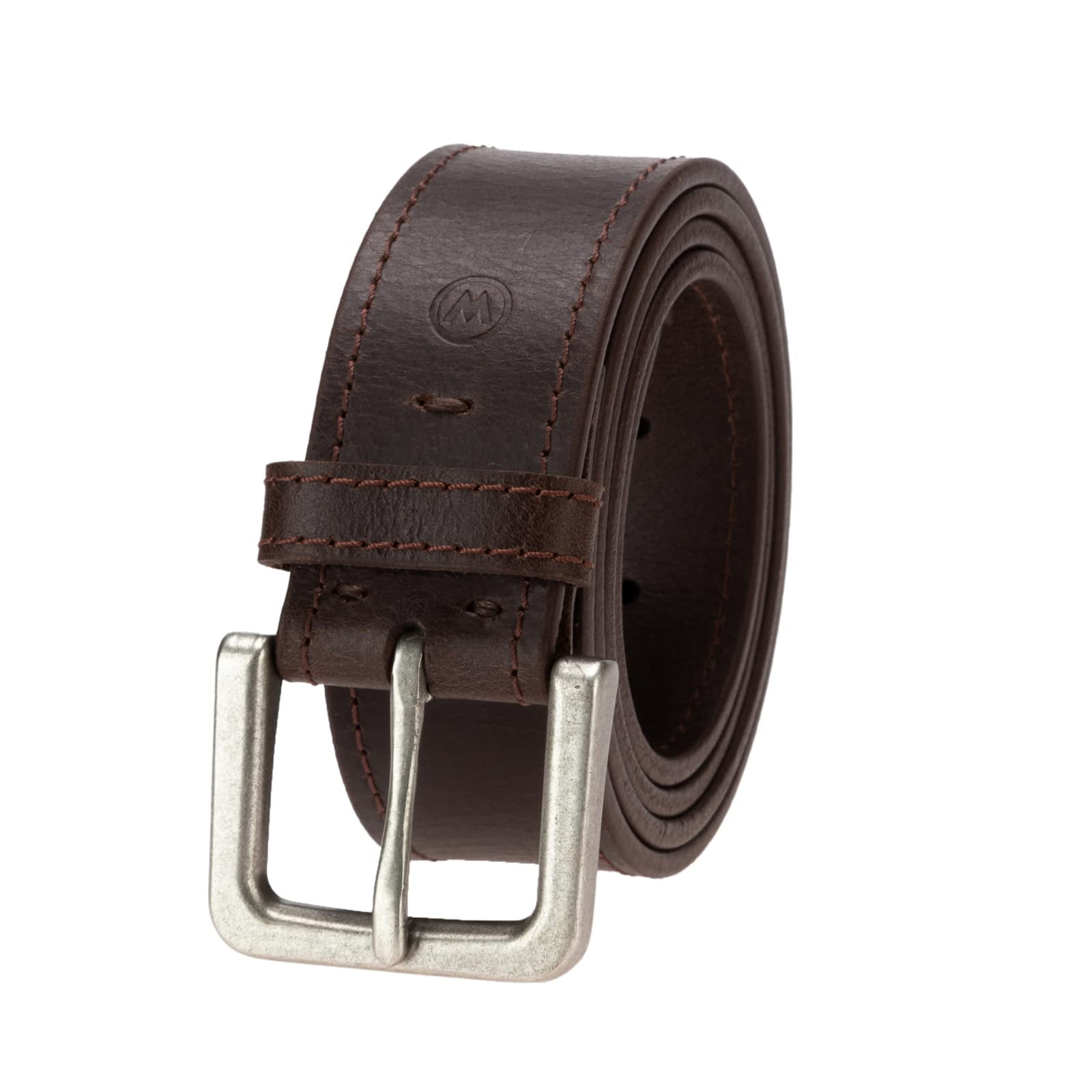 Wrangler Men's Casual Leather Belt - Classic Logo Design For Jeans & Khakis