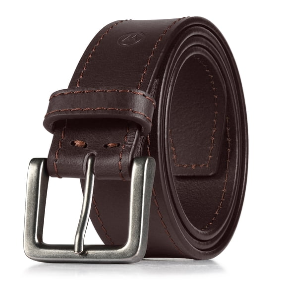 Wrangler Leather Belts for Men Adult, Casual Everyday Men's Belts for Jeans & Khakis, Brown, Size 42
