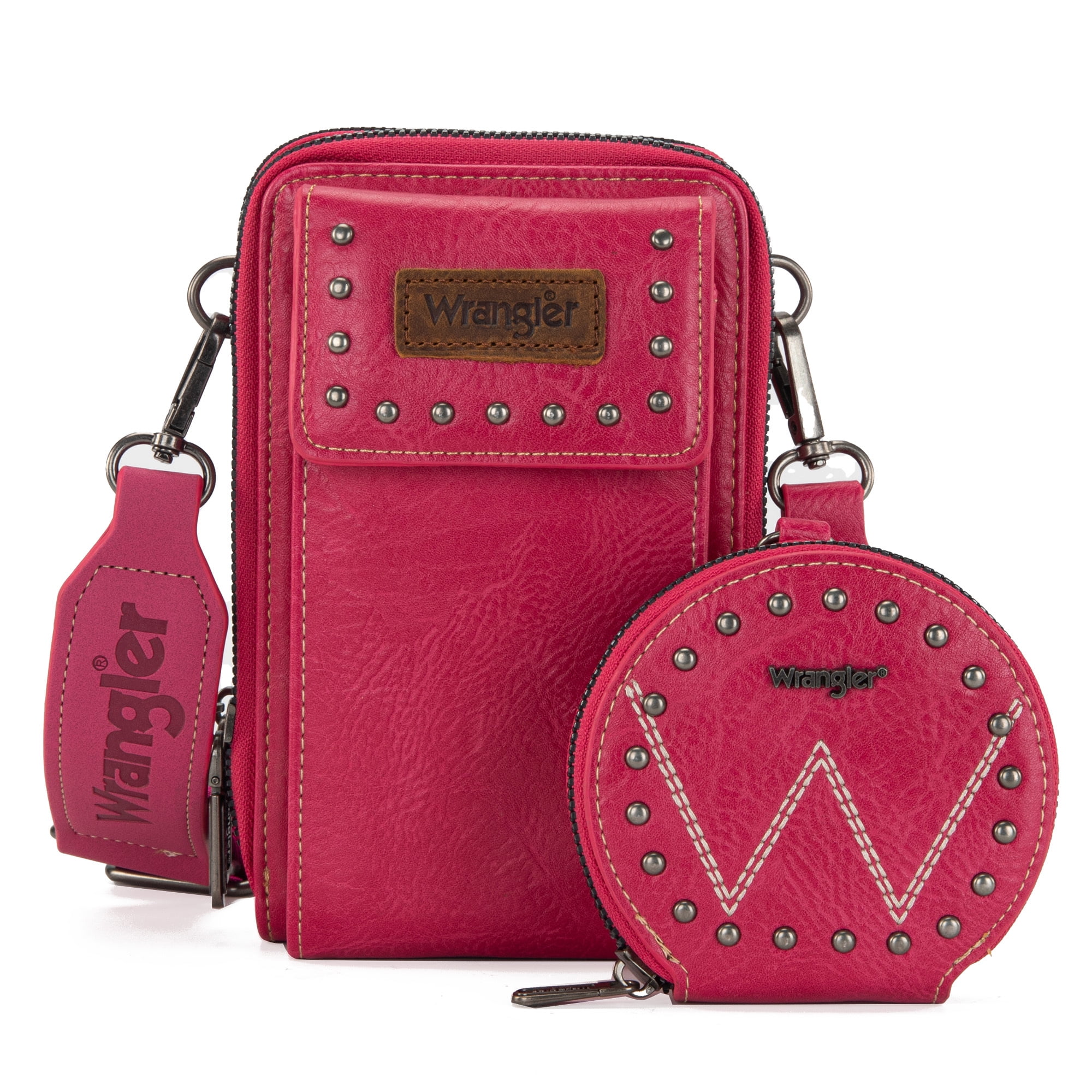 Wrangler Leather Crossbody Bag for Women Cell Phone Wallet Shoulder