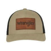 Wrangler Licensed Hat - Adult Men's Structured Meshback Debossed Leather Patch Modern Trucker Cap