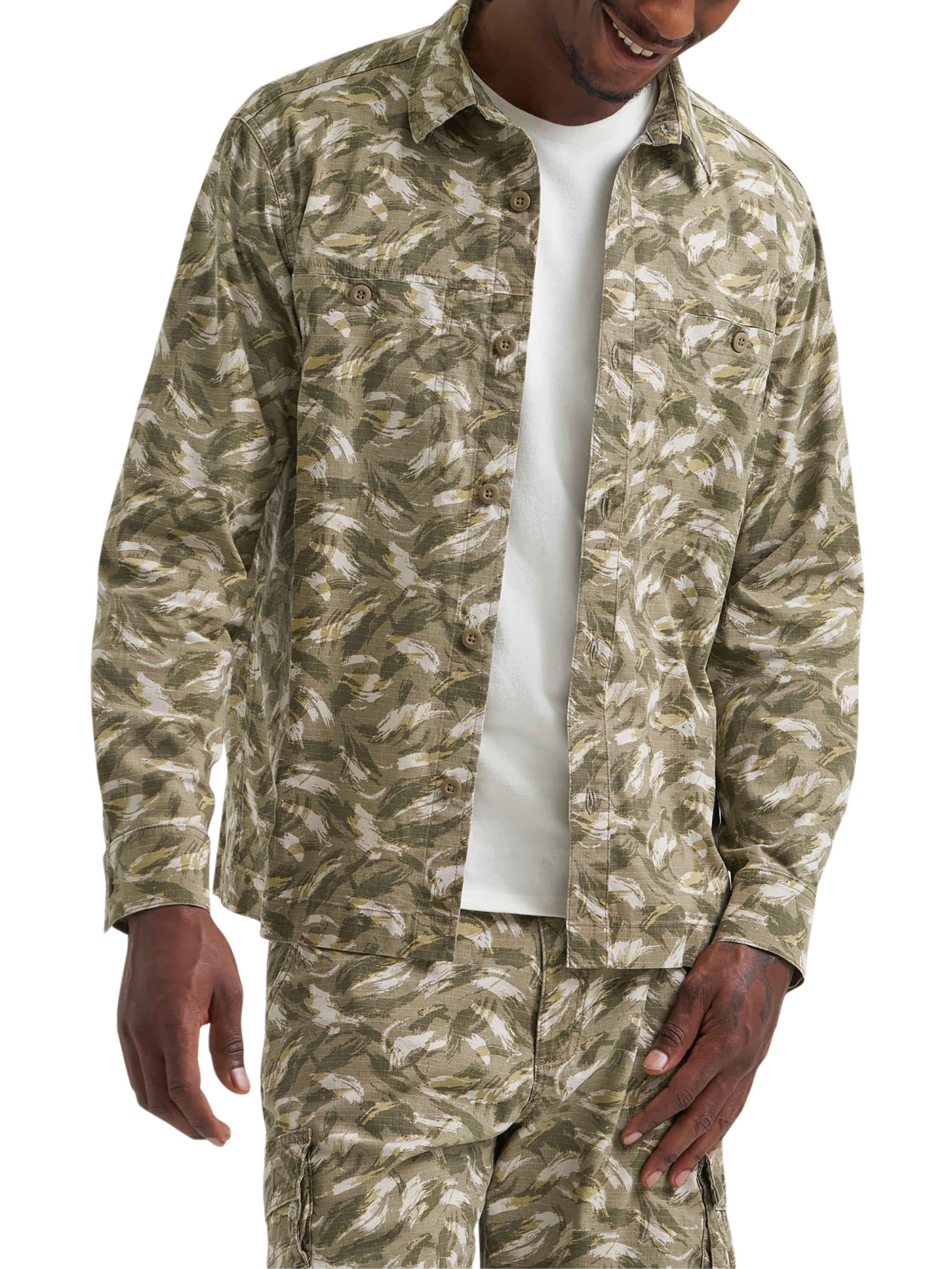 Wrangler® Men's Utility Streetwear Long Sleeve Shirt, Sizes S- 3XL