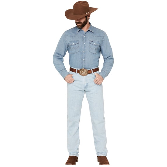 Wrangler Men's 13Mwz Jeans Cowboy Cut Original Fit Prewashed Bleach Indigo 33W x 32L US