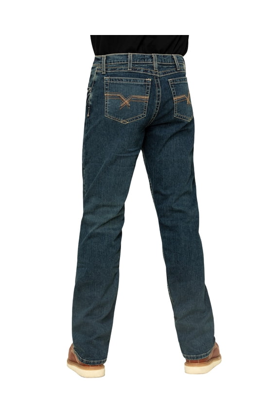 Men's 20X Men'S Fr Advanced Comfort Dark Vintage Boot Work Jeans Dark Blue 38W x 34L