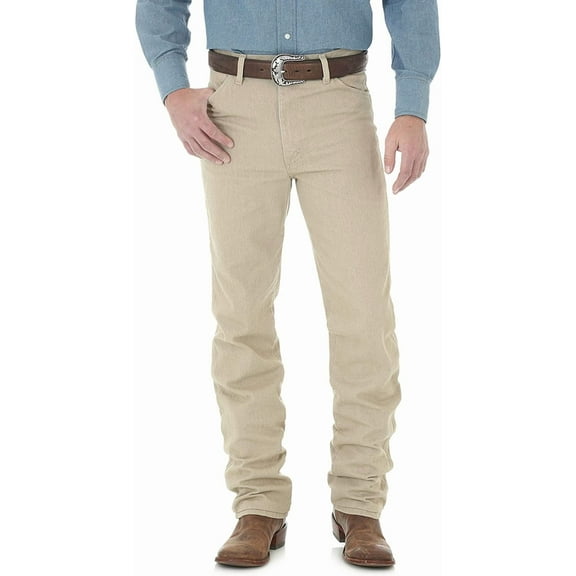 Wrangler Men's 936 High Rise Prewashed Cowboy Cut Slim Straight Jeans Tan 35W x 32L  US