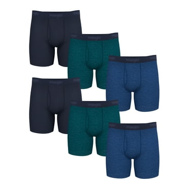 Wrangler Men's Active Stretch Boxer Brief Set, Underwear for Men, S, 6 Pack
