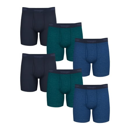 Wrangler Men's Active Stretch Boxer Brief Set, Underwear for Men, S, 6 Pack