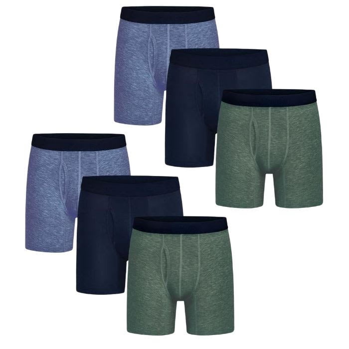 Wrangler Men's Active Stretch Boxer Brief Set, Underwear for Men, S, 6 Pack