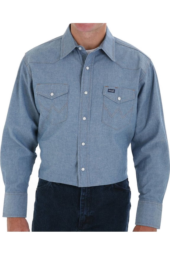 Men's Cowboy Cut Indigo Denim Snap Shirt MS70919