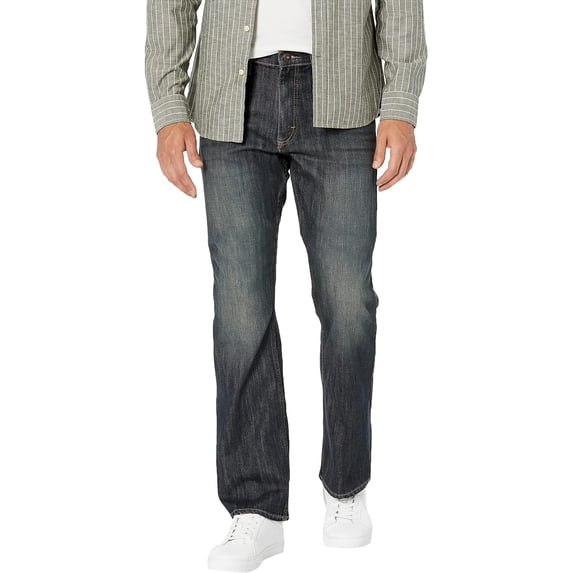 Wrangler Authentics Men's Comfort Flex Waist Relaxed Fit Jean 32W x 32L Blue/Black Stretch