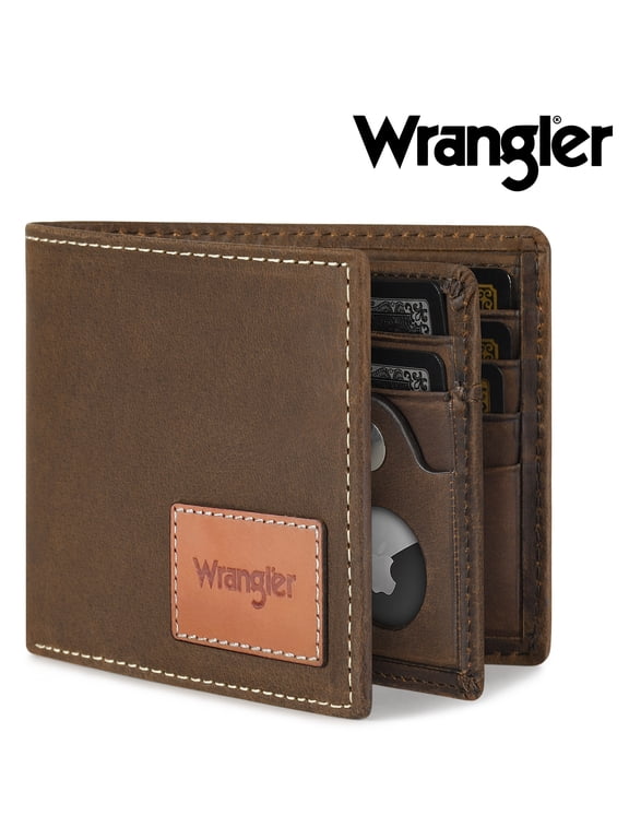 Men’s Bifold Wallet Genuine Leather, RFID Blocking, Casual Everyday 10-20 Cards Purse with AirTag Holder, Gift for Him